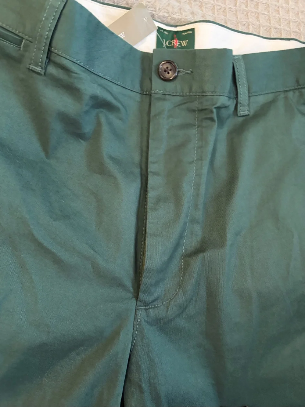 J. Crew Green Flat-Front Men's Chino Shorts